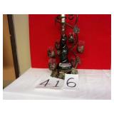 WINE HOLDER W/GLASSES & BOTTLE