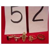 COSTUME JEWELRY, 5 RINGS