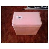 VTG. LAUNDRY HAMPER-pink 19"T