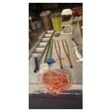 GARBAGE CANS:EXTENSION CORD:CRUTCHES