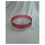 RUBY FLASHED GLASS BOWL