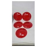 5 Railroad crossing signal lenses.