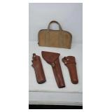 Leather pistol cases and pistol soft side case
