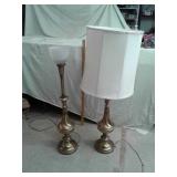 TWO BRASS TABLE LAMPS
