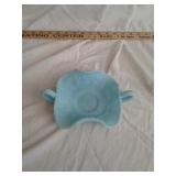 FENTON BLUE FROSTED BUTTERFLY DISH
