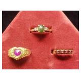 3 Womens Rings.  Size in Pictures