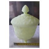 Fenton Burmese green Candy Dish Compote