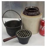 Antique Cast Iron Smelting Pot, with Melting