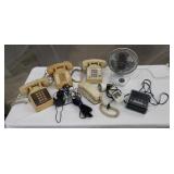 Old Push Button Phones, Alarm Clock, light and