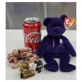 Princess Diana Beanie Baby. And figurines.