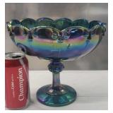 Indiana Harvest Iridescent Blue Carnival Glass.