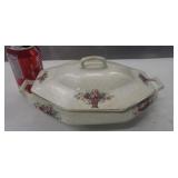 Vegetable  Tureen with Lid. Floral Print. No