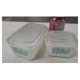 Amish Butterprint Refrigerator Dishes with Lids.