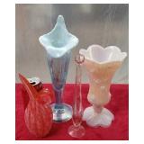 4 Glass Blown Vases