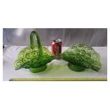 L E Smith Green Moon and Stars Banana Boat Folded