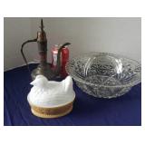 Avon Hen on Nest.  Glass Fruit Bowl and More.