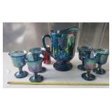 Harvest Grape Carnival Glass  with Matching
