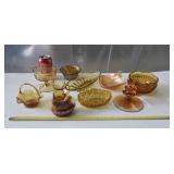 Indiana Glass Amber Diamond Point 3 Footed Candy