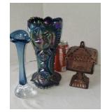 Vintage LE Smith Carnival Glass Ohio Star Vase