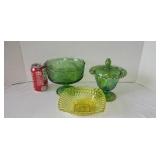 Vintage E.O. Brody M6000 Green Glass Nut Candy