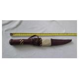 Old Handmade Knife and Sheath. 13"Long.