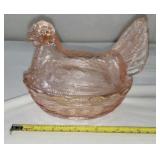 Pink Hen on Nest