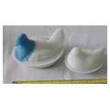 Hen on Nest Frosted Glass