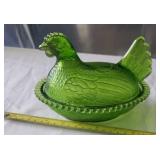 Hen on Nest.  Green