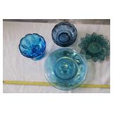 Blue Glassware includes R. Kennedy Plate