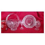 Fostoria Crystal Plate. (CHIPPED), and Additional