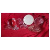 Assortment of Glass Lids and Plate