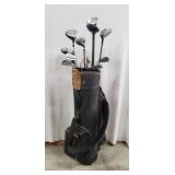 Golf Clubs (assorted brands) and Bag.