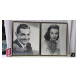 Signed Framed  Portraits of Rhett and Scarlett.