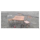 Card table with chairs.