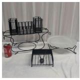 Napkin, paper plate, & silverware holder, etc