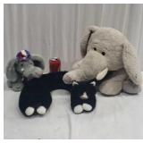 Stuffed Elephants and Kitty Neck Roll