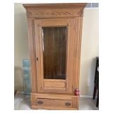 Antique Victorian lighted Armoire with glass