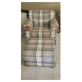 Upholstered Chair with Matching Ottoman