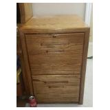 Oak 2 Drawer File Cabinet