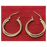 14k. Gold Pierced Earrings 1.73 Grams