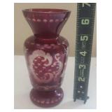 Bohemian Ruby Red Vase