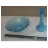 Blue Iridescent Glassware