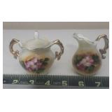 Handpainted Miniature Sugar & Creamer