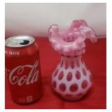 Cranberry Thumbprint Pattern Vase