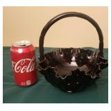 Black Milk Glass Basket