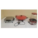 Wok, Popcorn popper & Waffle Maker (missing power