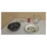 Pie Pans, Glass Pitcher & Serving Tray (