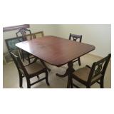 Duncan Phyfe dinning table with layer back chairs