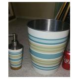 Wast can & soap dispenser.