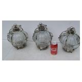 Kerosene patio lanterns.